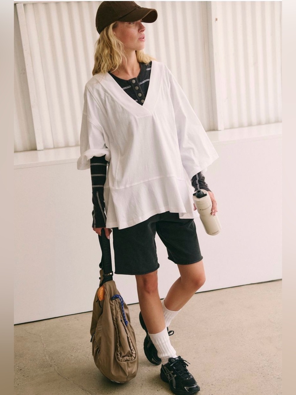 Free People Cross Court Tunic Top Shirt White Oversized XS NWT $78 MSRP